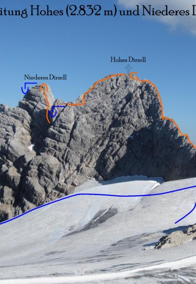 Dirndlüberschreitung Übersichtsbild mit Route - Fototopo