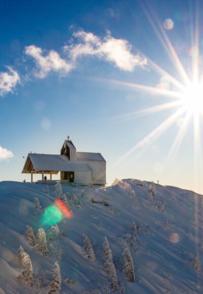 am Gipfel des Hochfelln befindet sich die Tabor Kapelle