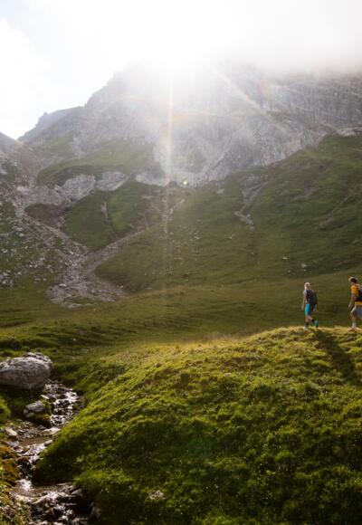 Aufstieg in Richtung Mohnenfluh-Sattel