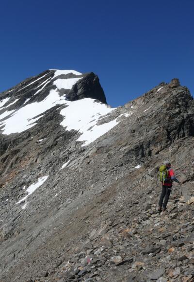 Zwischen Riffeljoch und Gipfelaufbau
