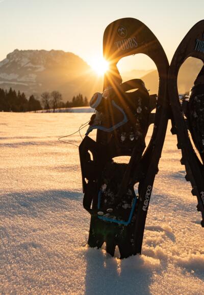 Sonnenuntergang hinter dem Kaisergebirge.