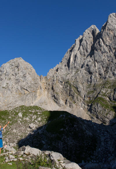 Dieter Antoni und Klara Palme vor der Ellmauer Halt