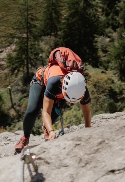 Tritthilfen im oberen Teil des Klettersteigs