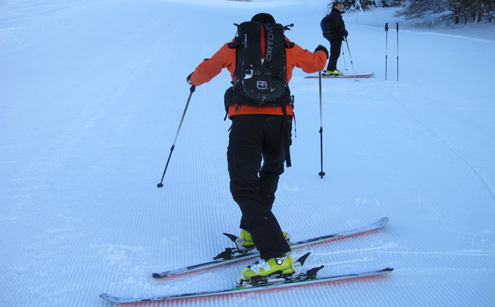 Technik üben im Skitourenpark