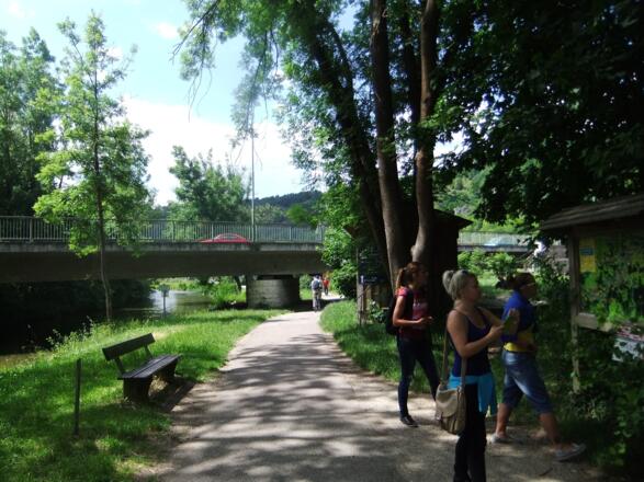 Tourist map by the river walk