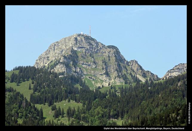 Gipfel des Wendelstein über Bayrischzell, Mangfallgebirge, Bayern, Deutschland