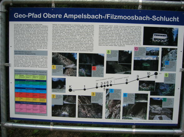 mit der Info Tafel zum Geo-Pfad