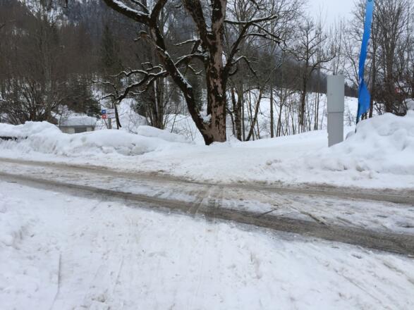 Erste Straßenquerung nach der Sportalm.