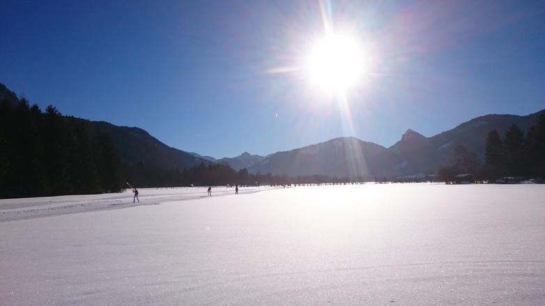 Sonnenloipe Scharling mit Blick zum Leonhardstein