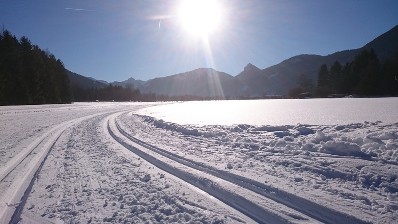 Sonnenloipe Scharling Blick von Pförn Richtung Kreuth