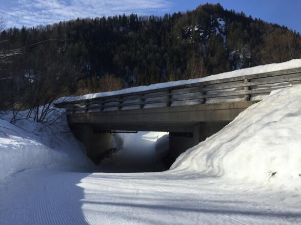 Vorsicht, steile Unterführung!