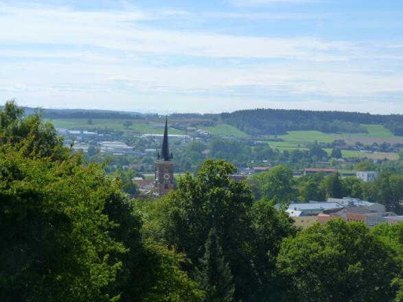 Blick vom Gartlberg auf die Stadtpfarrkirche
