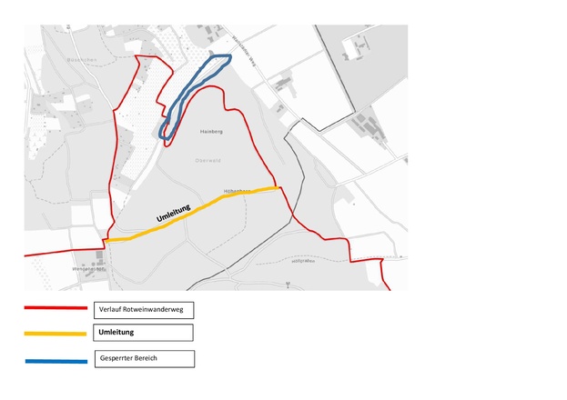 Aktuelle Umleitung Hainbergweg/Großostheimer Oberwald