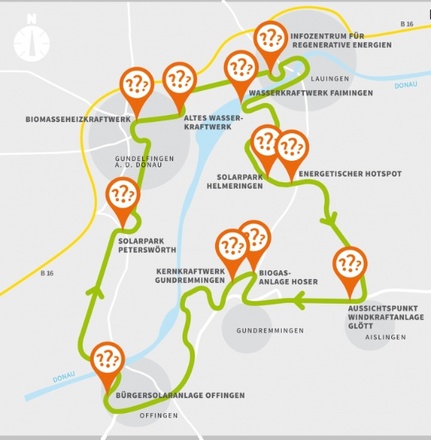 Energie-Quiztour Route