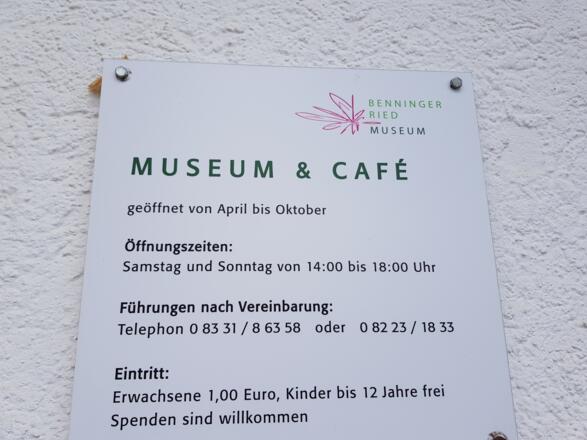 Benninger Ried Museum und Café Öffnungszeiten