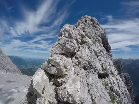 der scharfe Westgrat des 5. Watzmannkind