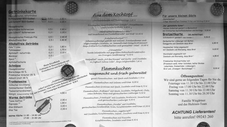 Speisekarte GH Hufeisen