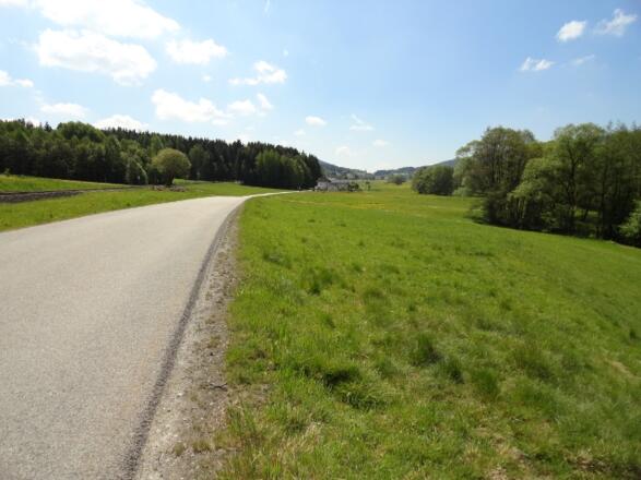 Radstrecke entlang des Waldbahn-Radweges