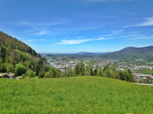 Hallein mit Blick Richtung Salzburg