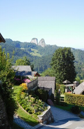 Aussicht auf das Keltendorf und die Barmsteine