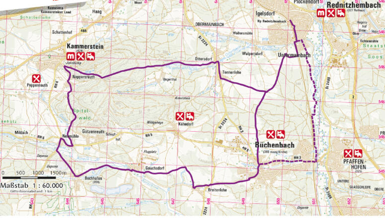Die Strecke mit Alternativsroute
