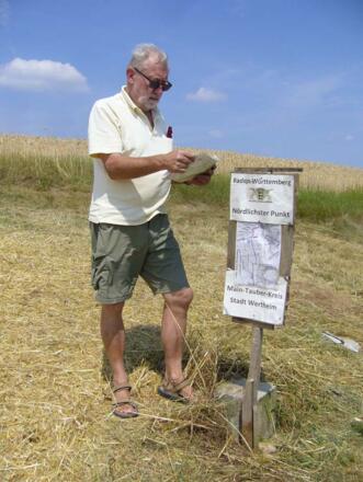 Schild am mördlichsten Punkt von Baden-Württemberg