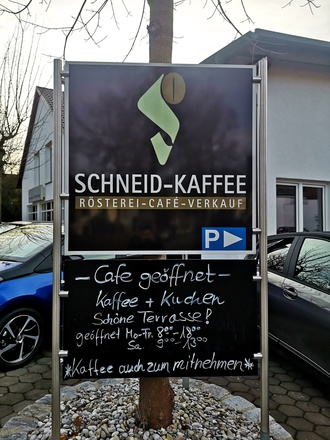 Schild zur Schneid-Kaffee Kaffeerösterei