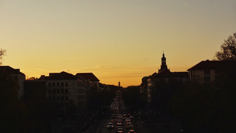 Friedensengel Sonnenuntergang Aussicht