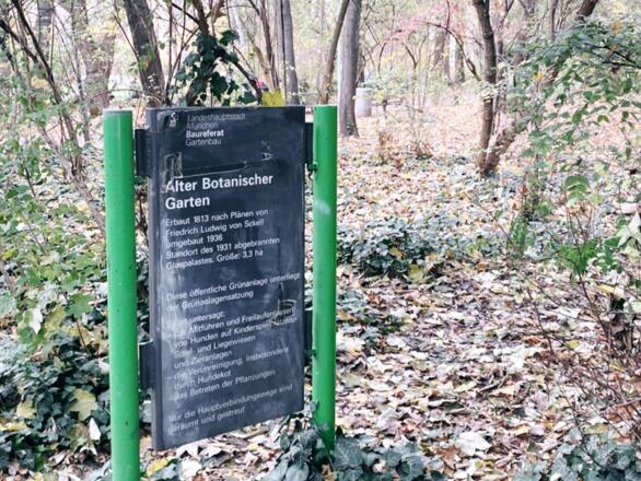 Schild Alter Botanischer Garten