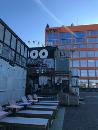 Blick auf das Werk 3 im Werksviertel-Mitte