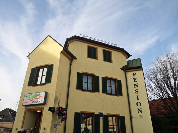 Gebäude des Ristorante Tre Scalini