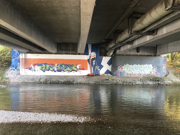 Street Art unter der Brudermühlbrücke, Okt 2019