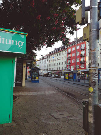 Trambahnlinien am Kurfürstenplatz in Schwabing