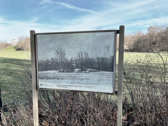 Bild - Monopteros vor dem Anschütten des Hügels