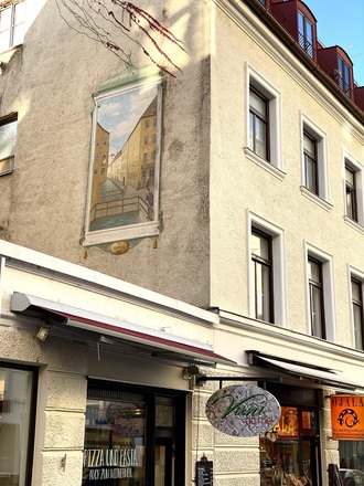 Fresko am Haus des Radlsteg Nr. 2 - So sah es um 1800 aus