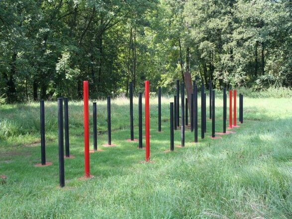 künstlerische Visualisierung eines frühkeltischen Webstuhles in Riedenburg-Prunn