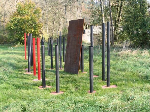 künstlerische Visualisierung eines frühkeltischen Webstuhles in Riedenburg-Prunn