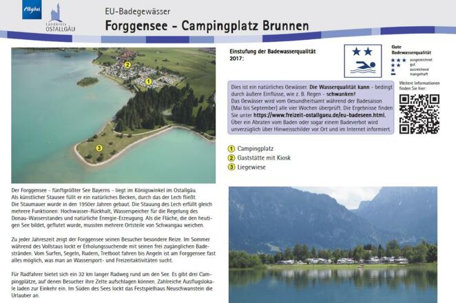 Infotafel Forggensee am Campingplatz Brunnen