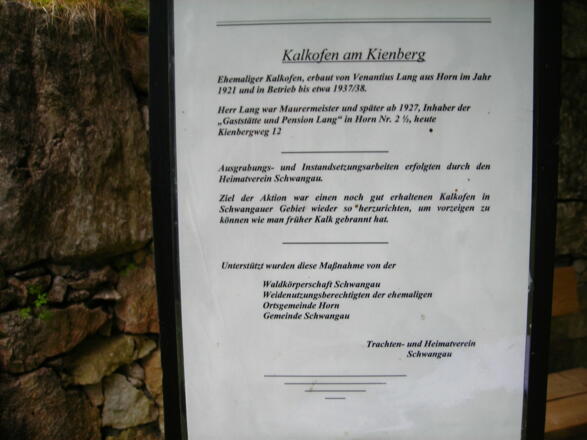 Hinweistafel/Kalkbrennofen