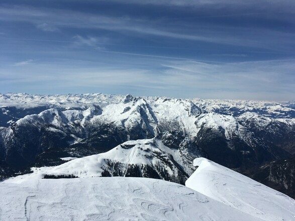 Kammerlinghorn Blick Leoganger Steinberge mit Hochkranz znd Kallbrunn