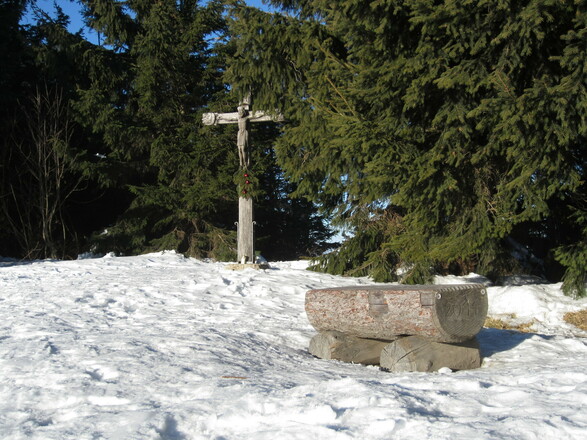 Gipfelkreuz am Teisenberg im Winter