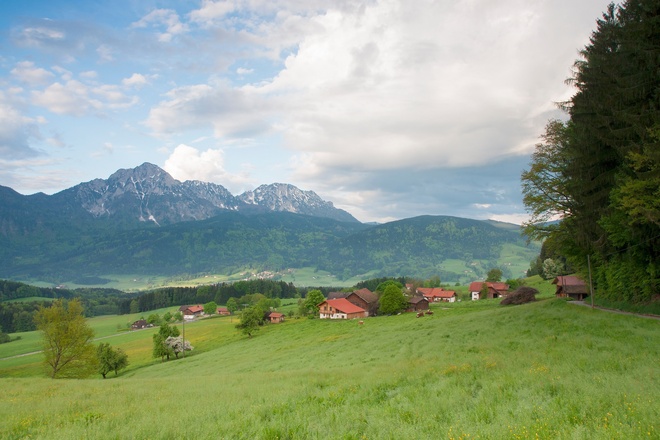 Blick vom Högl zu Hochstaufen und Fuderheuberg