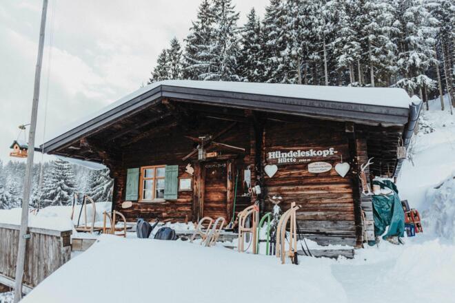 Hündeleskopfhütte im Winter