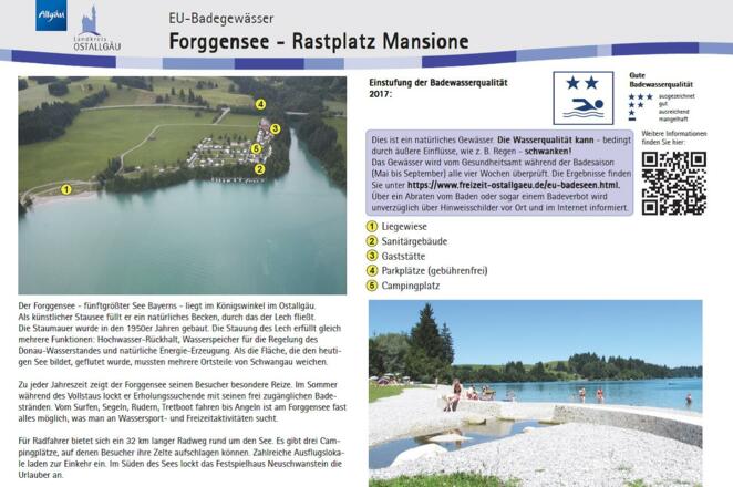 Infotafel Forggensee Rastplatz Mansione