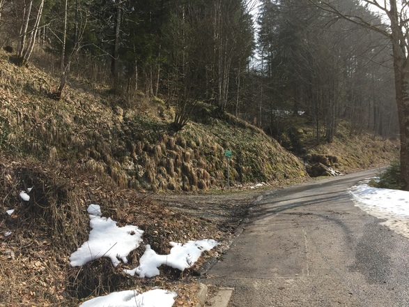 Abzweig zur Variante Haindorfer Berg
