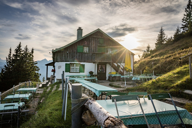 Sonnenuntergang an der Zwieselalm