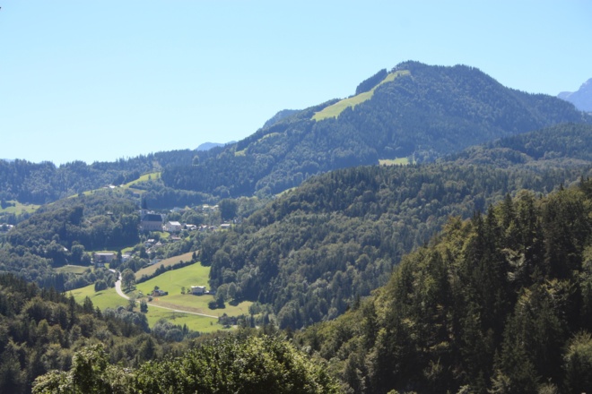 Aussicht auf Bad Dürrnberg und den Zinken