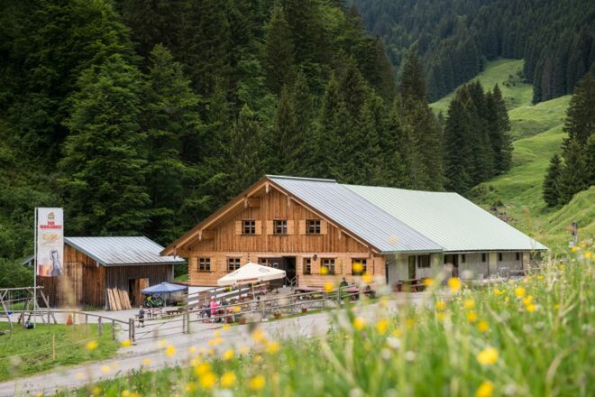 Die Alpe Zunkleiten im Bolgental bei Bolsterlang