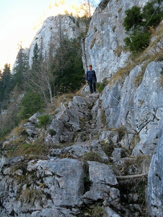 gesicherter unterer Felsriegel des Alpeltals