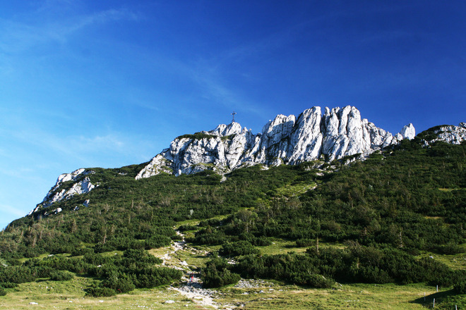 Blick von der Steinlingalm zur Kampenwand